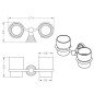 Sapho Diamond - Support pour 2 verres, chrome/verre laiteux 1317-05