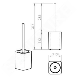 Sapho Gedy Aries - Brosse de toilette à poser, gris AR3308