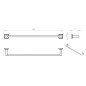Sapho Gedy Colorado - Porte-serviettes, longueur 600 mm, chrome 692160