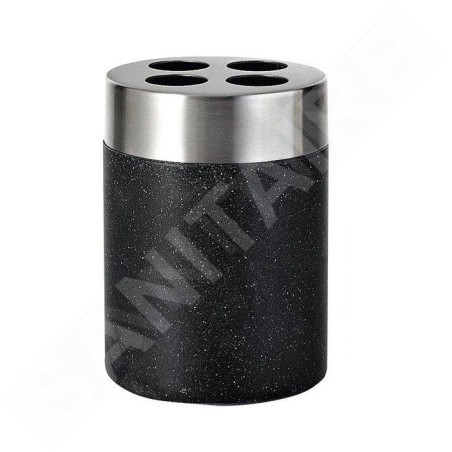 Sapho Ridder Stone - Verre pour brosse à dents à poser, noir 22010210