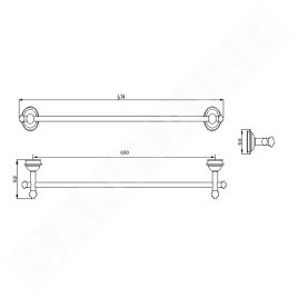 Sapho Astor - Porte-serviettes, longueur 674 mm, chrome 1325-09