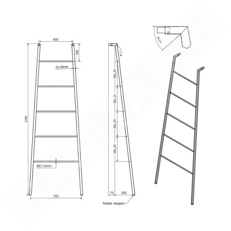 Sapho Sega - Porte-serviettes 550x1700x70 mm, inox brossé SE102