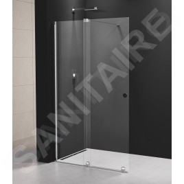 Polysan Modular Shower - Paroi de douche coulissante 1000 mm, avec coulisses, aluminium poli/verre clair MS5-100