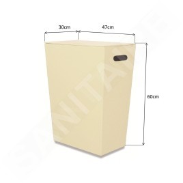 Sapho Eco Pelle - Panier à linge 470x300x600 mm, beige 2463CR