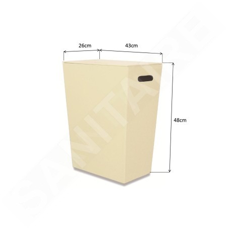 Sapho Eco Pelle - Panier à linge 430x260x480 mm, beige 2462CR