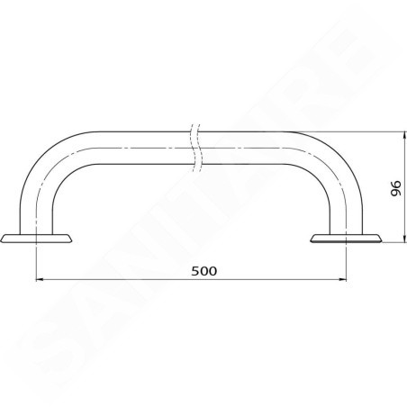 Novaservis Accessoires de salles de bain - Main courante droite 500 mm, blanche R6650,11