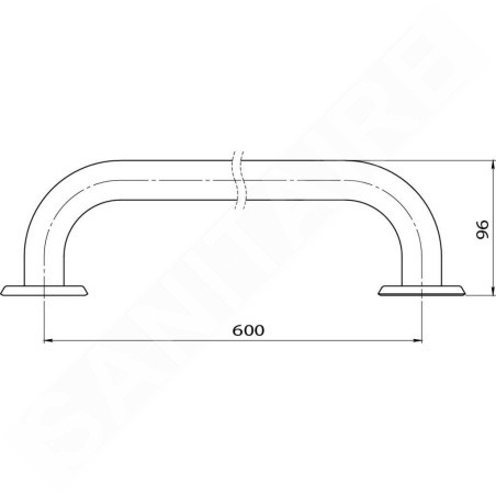Novaservis Accessoires de salles de bain - Main courante droite 600 mm, blanche R6660,11