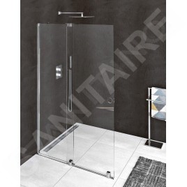 Polysan Modular Shower - Paroi de douche coulissante 1400 mm, avec coulisses, aluminium/verre clair MS5-140