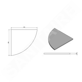 Sapho Accessoires - Tablette d'angle, verre dépoli 22487