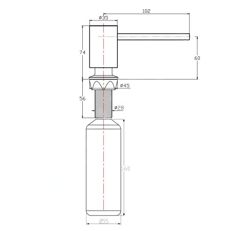 Sapho Accessoires - Distributeur encastré de savon, rond, inox SP010