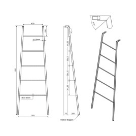 Sapho Sega - Porte-serviettes 550x1700x70 mm, noir mat SE104