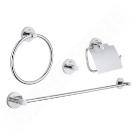 Grohe Essentials - Ensemble d’accessoires pour salle de bains 4 en 1, chrome 40776001