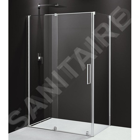 Polysan Rolls Line - Cabine de douche, 1100 x 800 mm, version droite/gauche, aluminium poli/verre clair RL1115RL3215