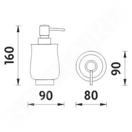 Nimco Lada - Distributeur de savon liquide, blanc/cuivre 1031LA-80