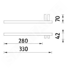 Nimco Keira - Porte-serviettes, longueur 330 mm à gauche, chromé KE 22060AL-26