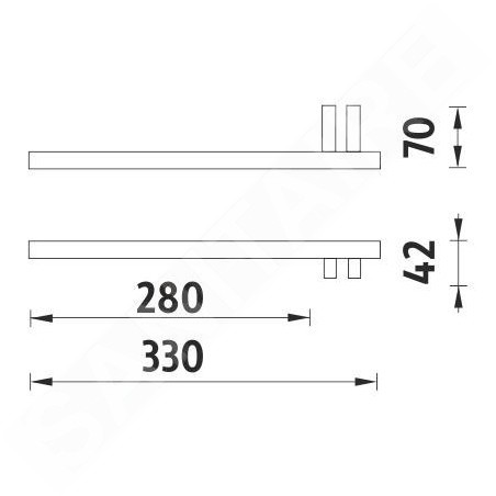 Nimco Keira - Porte-serviettes, longueur 330 mm à gauche, chromé KE 22060AL-26