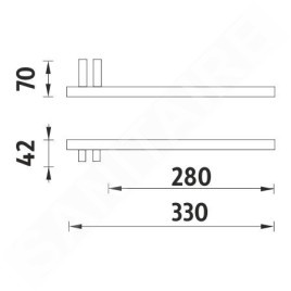 Nimco Keira - Porte-serviettes, longueur 330 mm à droite, chromé KE 22060AP-26