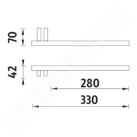 Nimco Keira - Porte-serviettes, longueur 330 mm à droite, chromé KE 22060AP-26