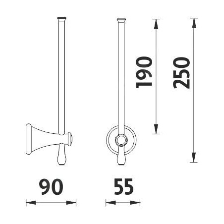 Nimco Lada - Porte-papier toilette de rechange, chrome LA 19055R-26
