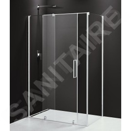 Polysan Rolls Line - Cabine de douche, 1100 x 800 mm, version droite/gauche, aluminium poli/verre clair RL1115RL3215