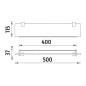 Nimco Bormo - Tablette, longueur 500 mm, verre dépoli/chrome BR 11091BX-50-26