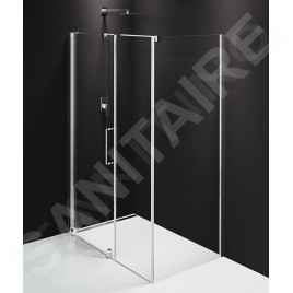 Polysan Rolls Line - Cabine de douche, 1100 x 800 mm, version droite/gauche, aluminium poli/verre clair RL1115RL3215
