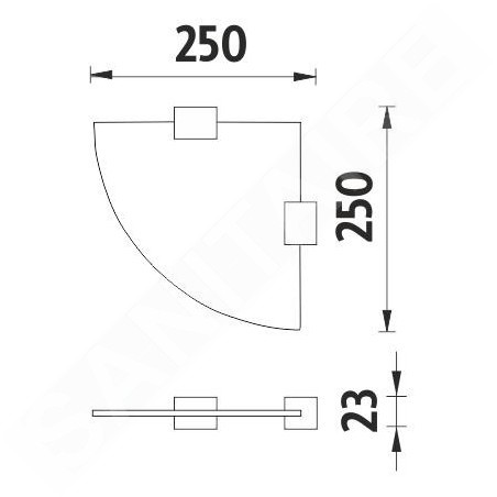 Nimco Kibo - Tablette d'angle, verre dépoli/chrome Ki 14091RB-26