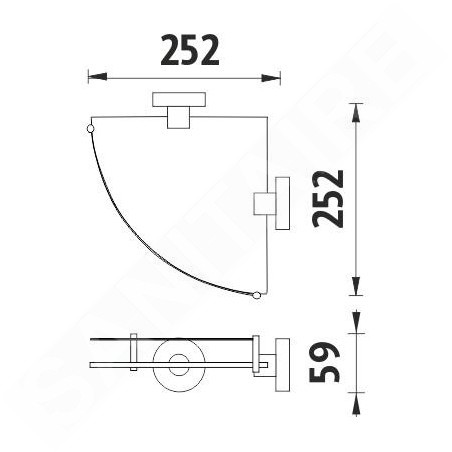 Nimco Unix - Tablette d'angle avec parc, verre dépoli/chrome UN 13091RBX-26