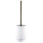 Nimco Lada - Brosse de toilette sur pied avec support, blanc/laiton 1094LA-65