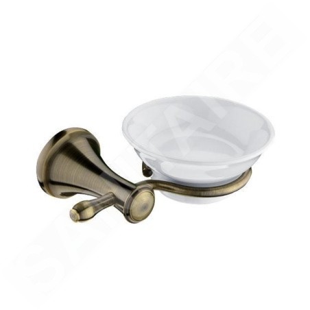 Nimco Lada - Support avec distributeur de savon, blanc/laiton LA 19059K-65