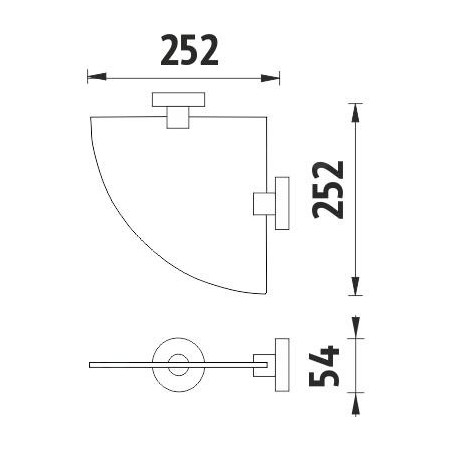 Nimco Unix - Étagère d'angle, verre mat / chrome UN 13091RB-26