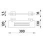 Nimco Keira - Tablette IXI, longueur, 300 mm, plexiglas mat/chrome KE X330-26