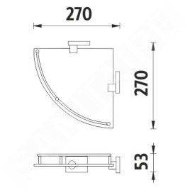 Nimco Keira - Tablette d'angle, verre dépoli/chrome KE 22091RA-26