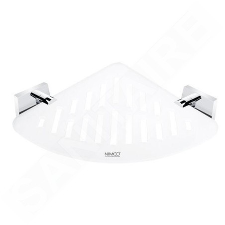 Nimco Keira - Tablette d'angle IXI avec trous fraisés, plexiglas mat/chrome KE X212-26
