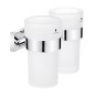Nimco Keira - Verres à brosse à dents et à dentifrice avec support, verre dépoli/chrome KE 22058DW-26