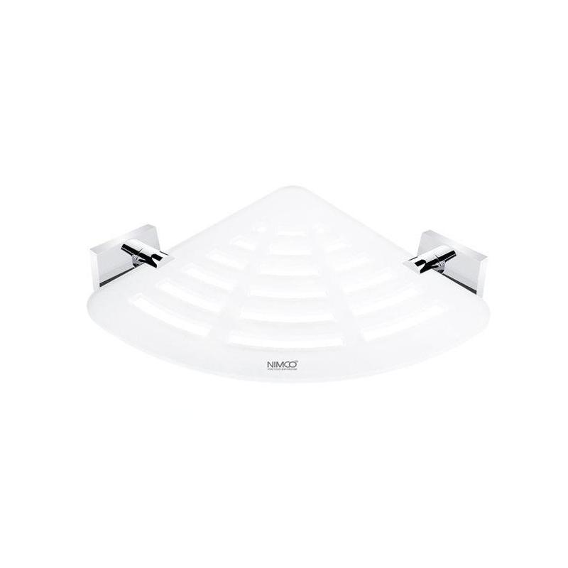 Nimco Keira - Tablette d'angle IXI avec trous fraisés, plexiglas/chrome KE X211-26