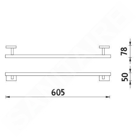 Nimco Keira - Porte-serviettes, longueur 605 mm, chrome KE 22061-26