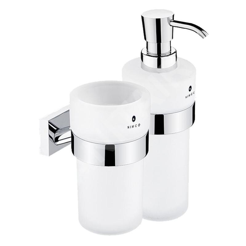 Nimco Keira - Distributeur et porte-verre, verre dépoli/chrome KE 2205831W-26