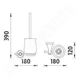 Nimco Lada - Brosse de toilette avec support, blanc/chrome LA 19094K-26