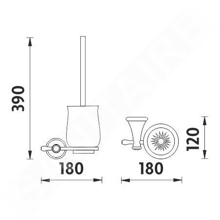 Nimco Lada - Brosse de toilette avec support, blanc/chrome LA 19094K-26