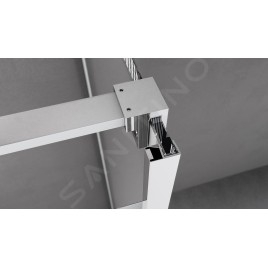 Polysan Rolls Line - Porte de douche 800 mm, aluminium poli/verre clair RL3215