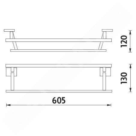 Nimco Keira - Porte-serviettes, longueur 605 mm, chromé KE 22061D-26