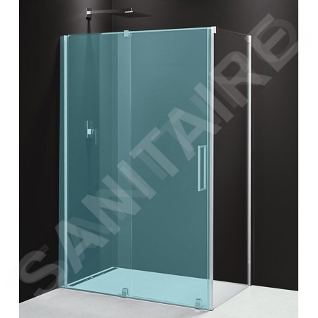 Polysan Rolls Line - Porte de douche 900 mm, aluminium poli/verre clair RL3315