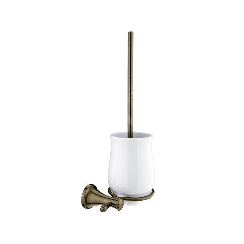 Nimco Lada - Brosse de toilette murale avec support, blanc/laiton LA 19094K-65