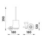 Nimco Lada - Brosse de toilette murale avec support, blanc/cuivre LA 19094K-80