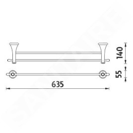 Nimco Lada - Porte-serviettes double, laiton LA 19061D-65