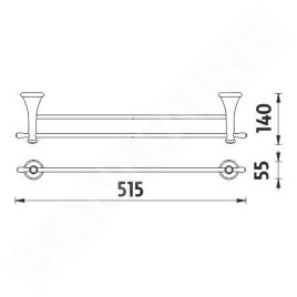 Nimco Lada - Porte-serviettes double, laiton LA 19046D-65