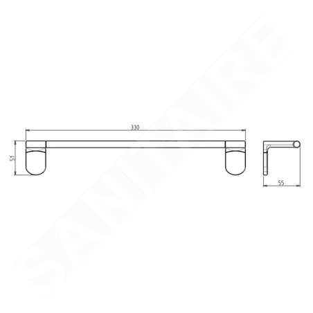 Aqualine Zero - Porte-serviettes 330x55 mm, chromé ZE320