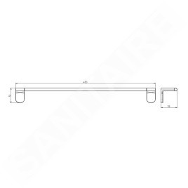 Aqualine Zero - Porte-serviettes longueur 480 mm, chromé ZE420