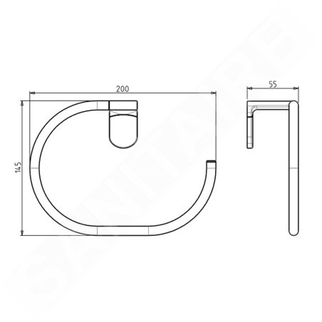 Aqualine Zero - Porte-serviette, chrome ZE006